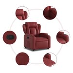 vidaXL Fauteuil inclinable Rouge bordeaux Similicuir