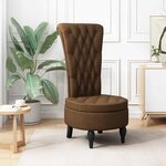 vidaXL Fauteuil à pantoufle Marron 56 5 x 70 x 110 cm Simili daim