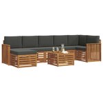 vidaXL Ensemble de canapés d'extérieur 8 Pièces Naturel et Anthracite