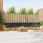 vidaXL Ensemble de canapés d'extérieur 7 Pièces Blanc et anthracite