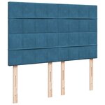 vidaXL Sommier à lattes de lit et matelas Bleu foncé 160x200cm Velours