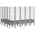 vidaXL Jardinière avec treillis gris clair 200x160x142 cm PP