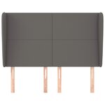 vidaXL Tête de lit avec oreilles Gris 147x23x118/128 cm Similicuir
