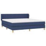 vidaXL Sommier à lattes de lit avec matelas Bleu 180x200 cm Tissu