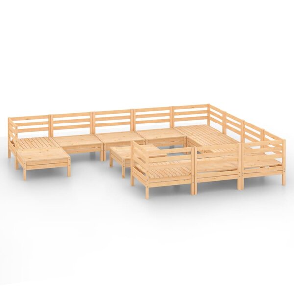 Salon de jardin meuble d'extérieur ensemble de mobilier 12 pièces bois de pin massif 02_0015691