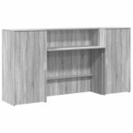 vidaXL Bureau de réception sonoma gris 200x50x103 5 cm bois ingénierie