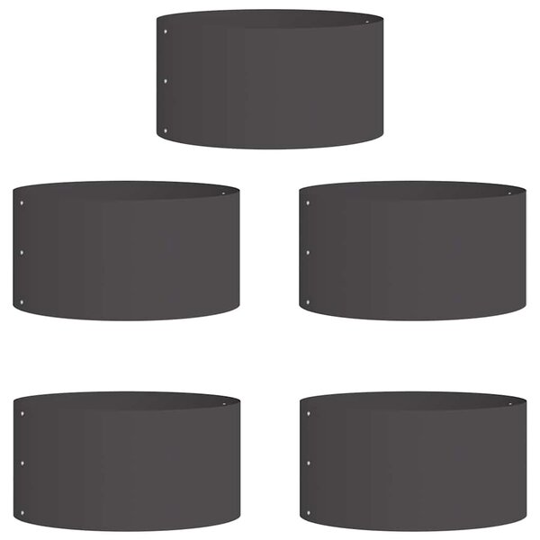 vidaXL Pots de jardin 5 Pièces Noir 40 x 40 x 20 cm Acier