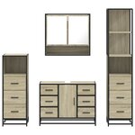 vidaXL Ensemble de meubles de salle de bain 4 Pièces chêne sonoma