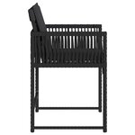 vidaXL Chaises de jardin lot de 4 avec coussins noir résine tressée