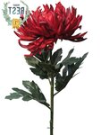 Chrysanthème artificiel  h 63 cm vermillon - best - couleur: vermillon