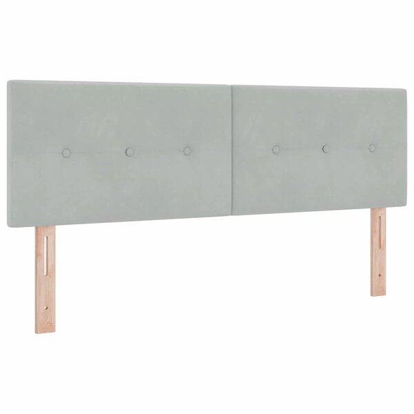 vidaXL Tête de lit avec des lumières à LED Gris clair 80 cm Velours