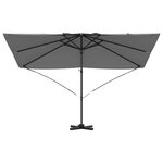vidaXL Parasol Roma à Bras Déporté Anthracite et noir