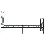 vidaXL Cadre de lit métal sans matelas avec pied de lit noir 90x190 cm