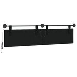vidaXL Tête de lit suspendue Avec lumière LED Noir Velours
