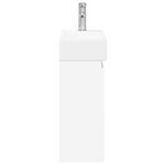 vidaXL Meuble de salle de bain avec robinet Blanc 45 5 x 22 5 x 84 cm