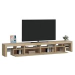 vidaXL Meuble TV avec lumières LED Chêne sonoma 260x36 5x40 cm