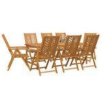 vidaXL Ensemble de salle à manger pour jardin 9 Pièces Marron