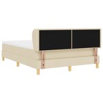 Lit Box Spring avec Matelas - Crème  140x190 cm  Tissu