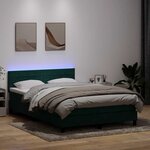 vidaXL Sommier à lattes de lit et matelas vert foncé 140x210cm velours
