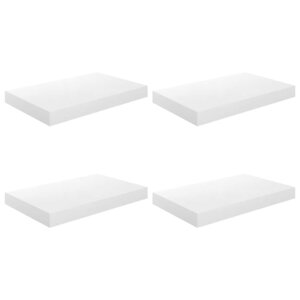 vidaXL Étagère murale flottante 4 Pièces Blanc brillant 40x23x3 8 cm MDF