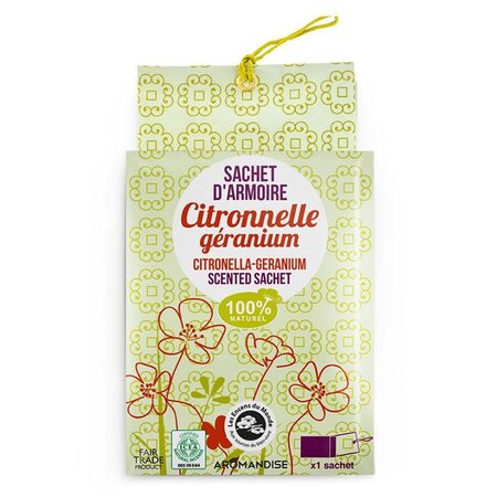 Sachet parfumé d'armoire - Citronnelle-géranium