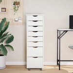 vidaXL Armoire roulante avec tiroirs MOSS blanc bois de pin solide