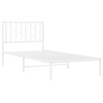 vidaXL Cadre de lit métal sans matelas avec tête de lit blanc 90x200cm