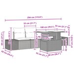 vidaXL Ensemble de canapés de jardin de 5 pièces avec coussins en noir poly rotin