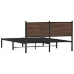 vidaXL Cadre de lit en métal sans matelas chêne marron 140x190 cm