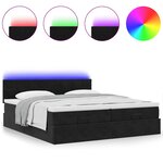 VidaXL Cadre de lit ottoman avec matelas noir 180x200cm velours