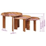 vidaXL Tables basses gigognes 3 Pièces Marron Bois d'Acacia Massif