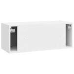 vidaXL Meuble TV mural 78 5 x 31 x 30 cm Blanc brillant