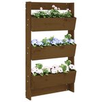 vidaXL Jardinière murale 3 niveaux 60x18 5x110 cm brun miel pin massif