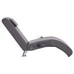 vidaXL Chaise longue de massage avec oreiller gris similicuir