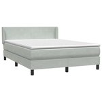 vidaXL Sommier à lattes de lit et matelas gris clair 160x220cm velours