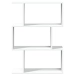 vidaXL Bibliothèque séparateur de pièce à 3 niveaux Blanc 70 x 24 x 97 cm Bois d'ingénierie