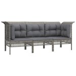 Salon de jardin meuble d'extérieur ensemble de mobilier 3 pièces avec coussins gris résine tressée 02_0015982