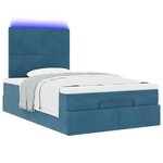 vidaXL Cadre de lit ottoman avec matelas bleu foncé 120x200 cm velours