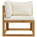 vidaXL Salon de jardin 6 Pièces avec coussin Crème Bois d'acacia solide