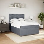 vidaXL Sommier à lattes de lit et matelas Gris foncé 140x190cm Velours