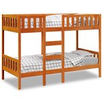 vidaXL Lit superposé cire marron 80x200 cm bois de pin massif