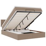 vidaXL Lit ottoman avec matelas & LED Cappuccino 140x200cm similicuir