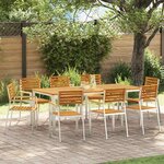 vidaXL Ensemble de salle à manger pour jardin 9 Pièces