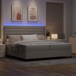 vidaXL Lit à ressort LED avec matelas Taupe 200 x 200 cm tissu