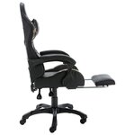 vidaXL Fauteuil de jeux vidéo repose-pied Noir/camouflage Similicuir
