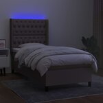 vidaXL Sommier à lattes de lit matelas et LED Taupe 100x200 cm Tissu