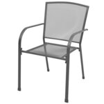 vidaXL Ensemble de chaises de jardin empilables 7 Pièces anthracite