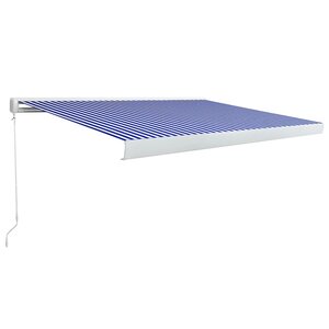 vidaXL Store à cassette manuel 350x250 cm Bleu et blanc