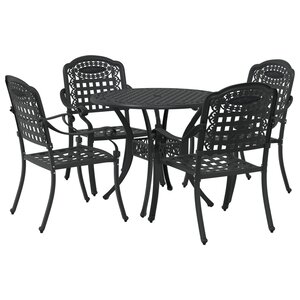 Set de jardin 5 pièces vidaXL en alu noir