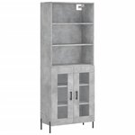 vidaXL Buffet haut Gris béton 69 5x34x180 cm Bois d'ingénierie